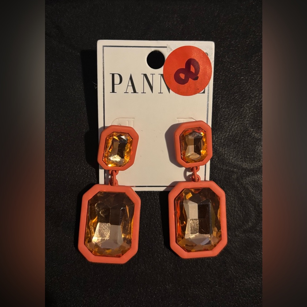 Orange Acrylic Earrings (Pierced)